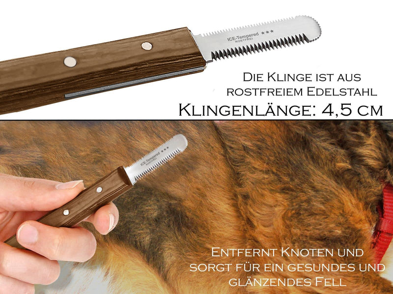 Trimming knife set for dogs and cats with small, medium, large teeth, 4-piece comb for dog fur, undercoat, fur knife, dog scissors, stainless steel knife, brand quality for long hair and short hair - PawsPlanet Australia