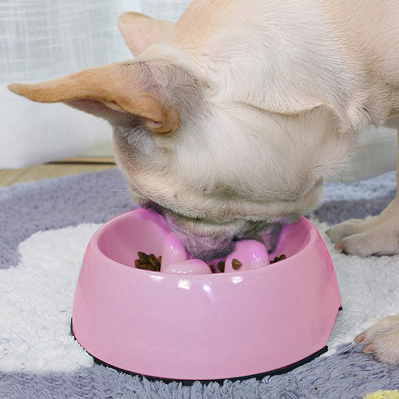 [Australia] - Super Design Anti-Gulping Dog Bowl Slow Feeder, Interactive Bloat Stop Pet Bowl for Fast Eaters 0.5 Cup Pink 