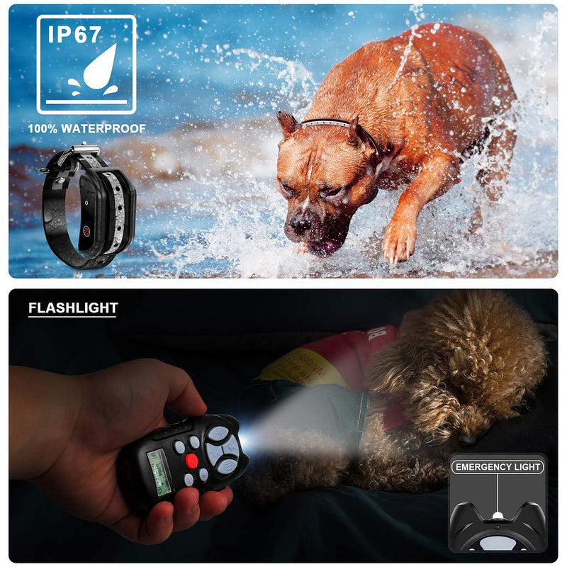 [Australia] - Flittor Shock Collar for Dogs, Dog Training Collar, Rechargeable Dog Shock Collar with Remote, 3 Modes Beep Vibration and Shock Waterproof Bark Collar for Small, Medium, Large Dogs¡­ 