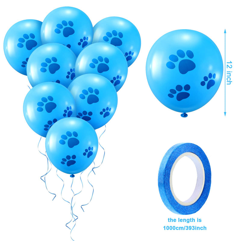 Dog Birthday Bandana Hat Set Dog Birthday Hat Dog Birthday Bandana Scarf Shining Dog Bow Tie Collar Dog Happy Birthday Banner and 10 Piece 12 Inch Paw Print Balloon with Tape for Dog Pet (Blue) Blue - PawsPlanet Australia