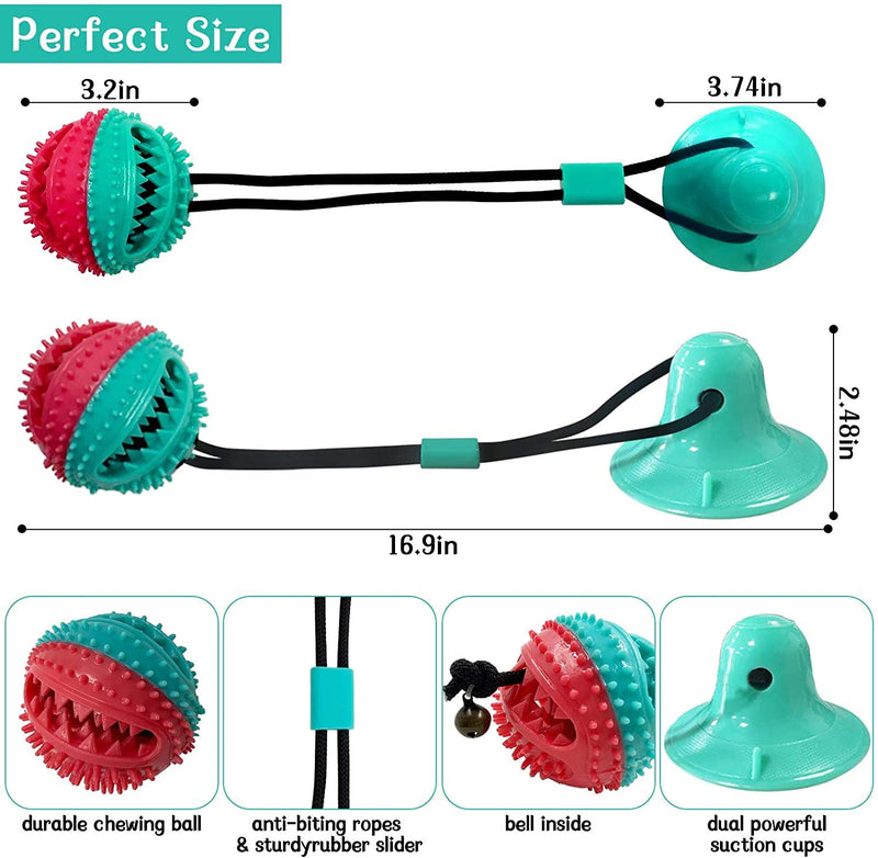 Suction Cup Dog Toy, Pet Molar Bite Toy, Dog Chew Toys, Interactive Pet Treat Ball for Chewers and Toothbrush, Dog Multifunction Interactive Ropes Toys - PawsPlanet Australia