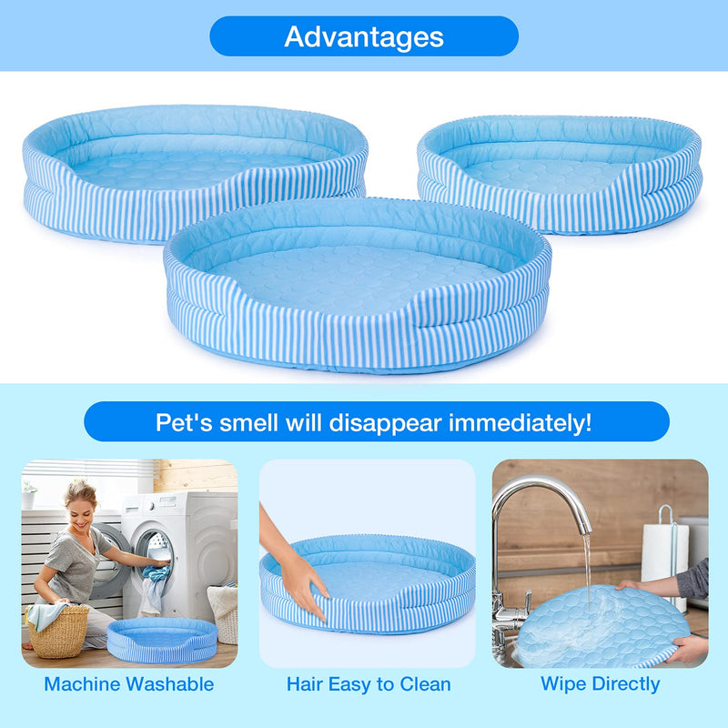 Pet Soft Dog Cool Mat - Dog Cooling Mat 2021 Newest Summer, Ice Silk Cooling Pads Bed for Cats Dogs, Washable Cool Mattress for Puppies (Blue, L) Blue - PawsPlanet Australia
