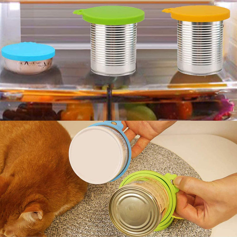 Muluo 3 Pcs pet food can lid cat food can lid with 2 Stainless Steel Can Food Spoon, for Dog and Cat Food, Universal Size Fits All Standard Size Dog and Cat Can Tops. - PawsPlanet Australia