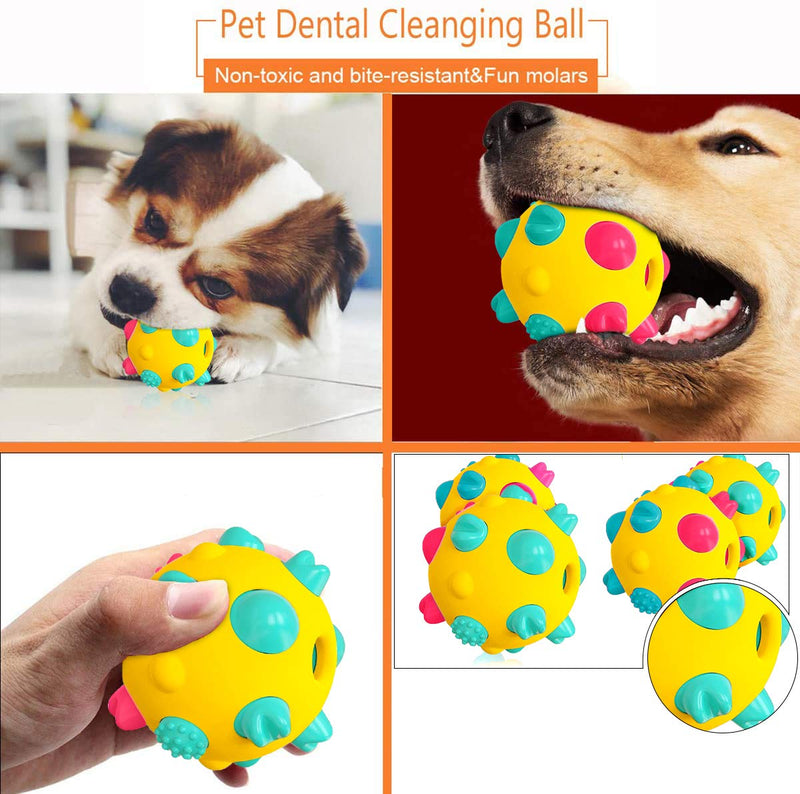 [Australia] - XIAOCAI Dog Toys Ball, Puppy Toys Chew Ball for Small Medium Dogs, Durable Interactive Dog Ball Aggressive Tooth Brush for Dog Tooth Cleaning Fetching, IQ Treat Training Blue 1 PCS 