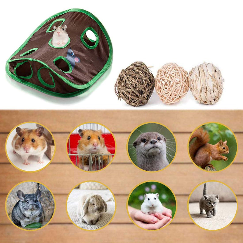 Tfwadmx Hamster Hideout and Maze Collapsible Hideaway Tunnel Small Animal Activity Tunnel Toys for Guinea Pigs Gerbils Pygmy Dwarf Rats 4Pcs - PawsPlanet Australia