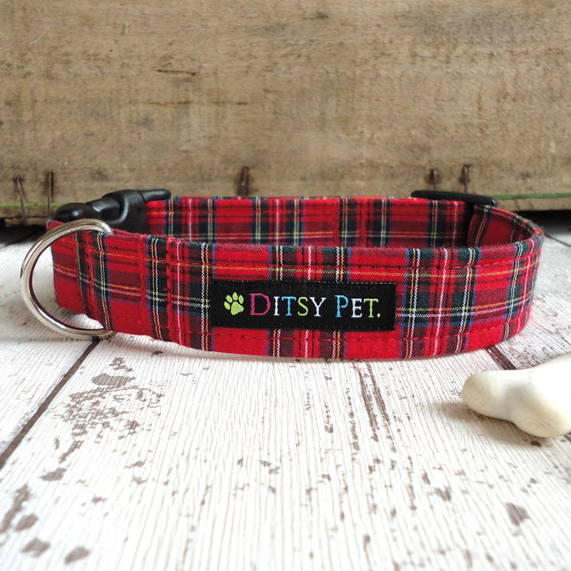 Ditsy Pet Highland Tartan Dog Collar Small - PawsPlanet Australia