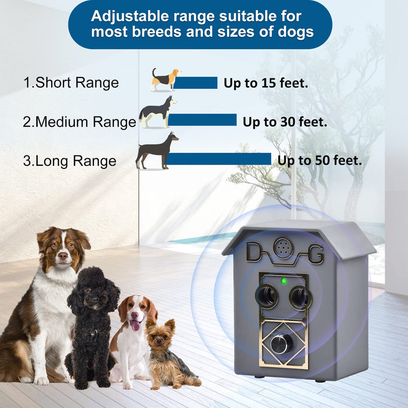 Trainertec Anti Barking Device, Ultrasonic Dog Barking Control Device, Safe 3 Adjustable Levels Sonic Bark Deterrent, Up to 50Ft(9V Battery Included) - PawsPlanet Australia