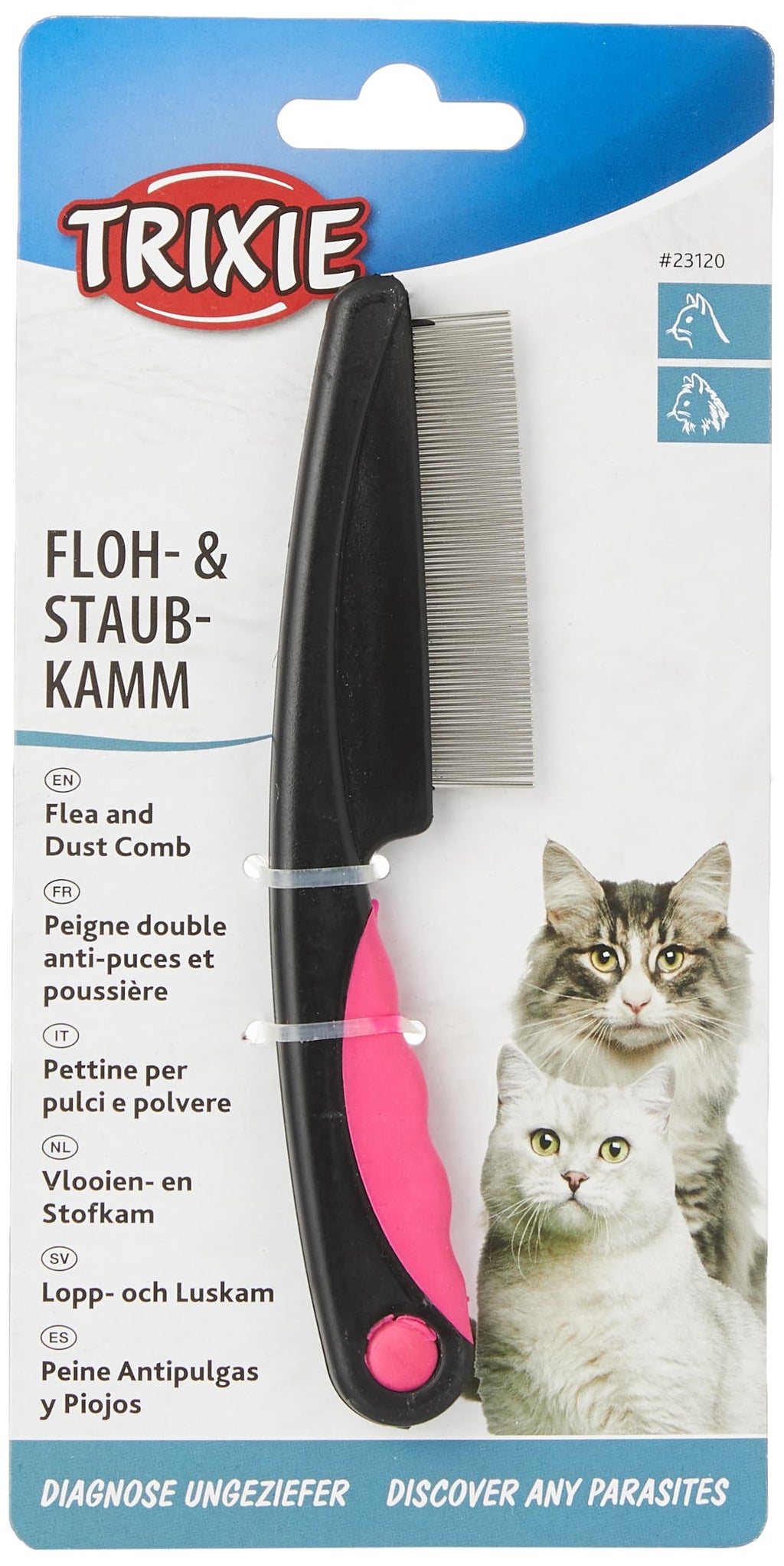 Trixie 23120 Flea and Dust Comb Cat 15cm Black - PawsPlanet Australia