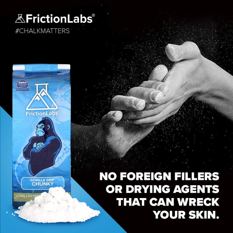 Friction Labs Premium Sports Chalk for Rock Climbing, Weight Lifting, Gymnastics, Tennis & More - Long Lasting Grip, Healthier Skin, Better Overall Performance - Endorsed by 100+ Pro Athletes 5 oz Chunky Texture - Gorilla Grip - PawsPlanet Australia