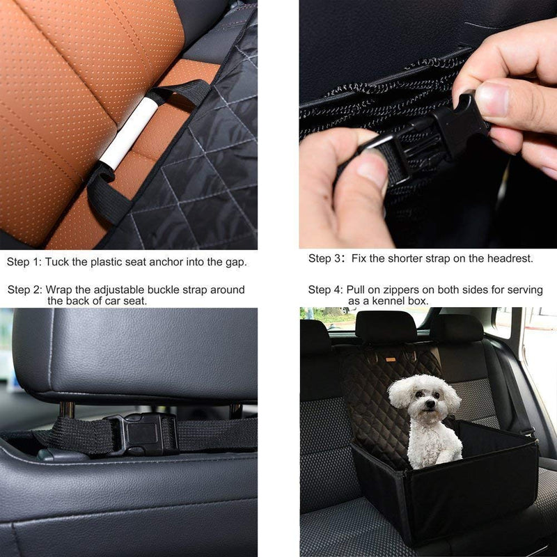 Felicificer Dog Car Seat, 2-in-1 Front Puppy Car Seat Cover for Travel, Car SUV Truck Protection Against Dirt and Pet Fur Seat Covers, Waterproof Washable Beige - PawsPlanet Australia