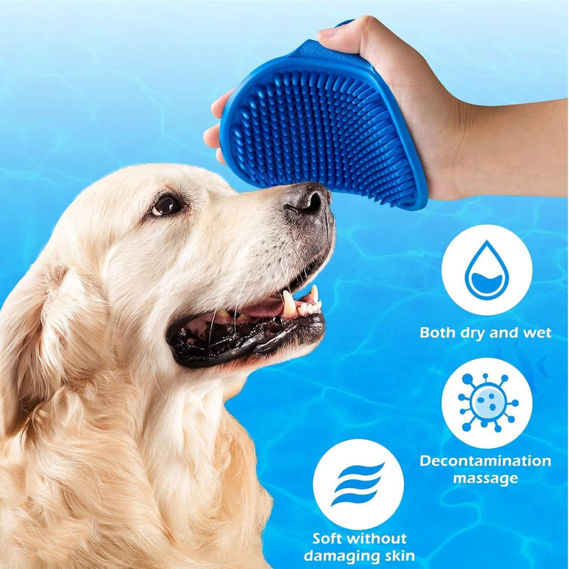 Soft Dog Brush Short Hair Dog Washing Brush Shower Brush Bath Brush Bath Brush Dog Cat Rubber Comb Silicone Puppy Bath Grooming Soft Pet Cleaning Massage (3 Brushes) - PawsPlanet Australia