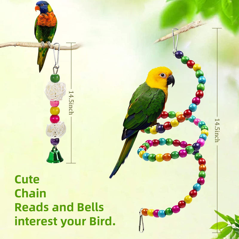 Bird Toys Parrot Toys Parakeet Cage Accessories, Parrot Swing Chewing Toys for Small Cockatiels, Macaws, Parrots, Love Birds, Finches Parakeet Toys Bird Cage Accessories 6PC - PawsPlanet Australia