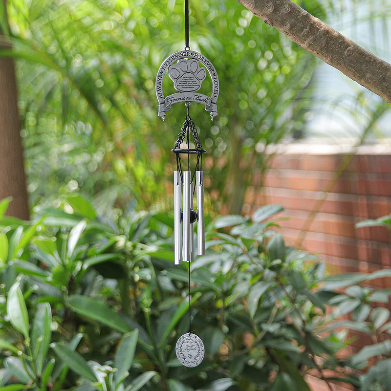 YOUIN Pet Memorial Wind Chime 18" - Metal Pet Memorial Gift to Honor with “Forever in My Heart” Poem Sympathy Wind Chime for Loss of Pet Gift, Loss of Dog/Cat Gift, Garden Home Yard Hanging Decor - PawsPlanet Australia