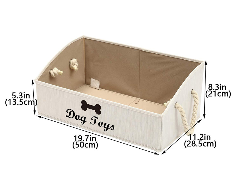 [Australia] - Morezi Canvas Pet Toy and Accessory Storage Bin, Basket Chest Organizer - Perfect for Organizing Pet Toys, Blankets, Leashes and Food 0605 Dog White 