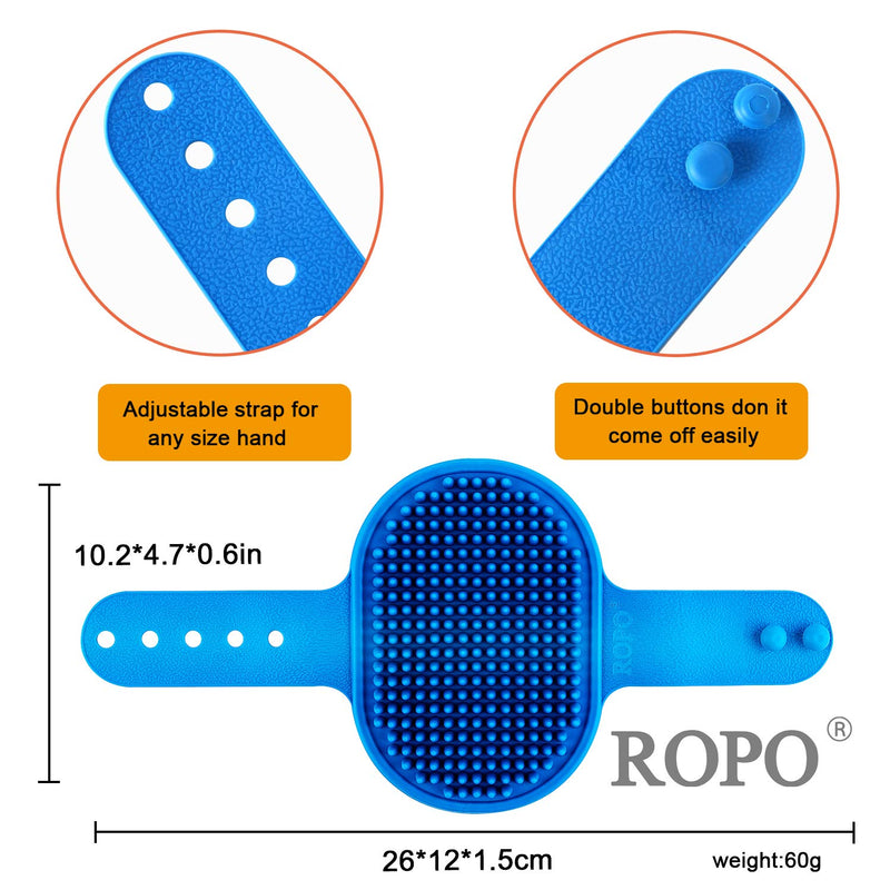 ROPO 2pcs Dog Bathing Brush & Dog Double Sided De-Shedding Rake & Rubber Handled Steel Toothed Comb Set - PawsPlanet Australia