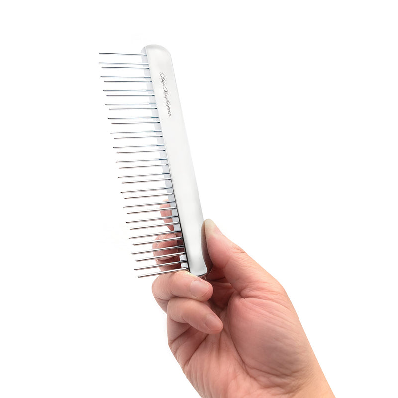 Chris Christensen NTS Staggered 1 1/4 Tooth Buttercomb - Pet Comb - Stainless Steel - Great Finishing Dog Comb - Removes Tangles and Knots Combs - For Grooming Thick and Double-Coated Breeds - 6" Spine #011 - PawsPlanet Australia