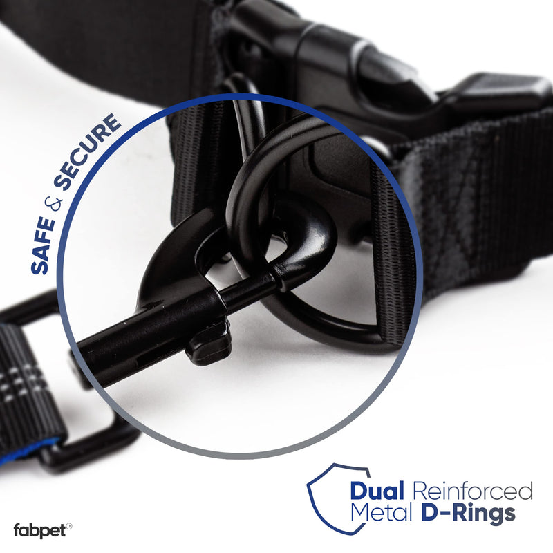Fabpet Hands Free Dog Lead for Running Walking and Hiking | Strong Double D-ring Belt Design | Adjustable Waist Belt with Integrated Pouch | Reflective Bungee Leash - PawsPlanet Australia