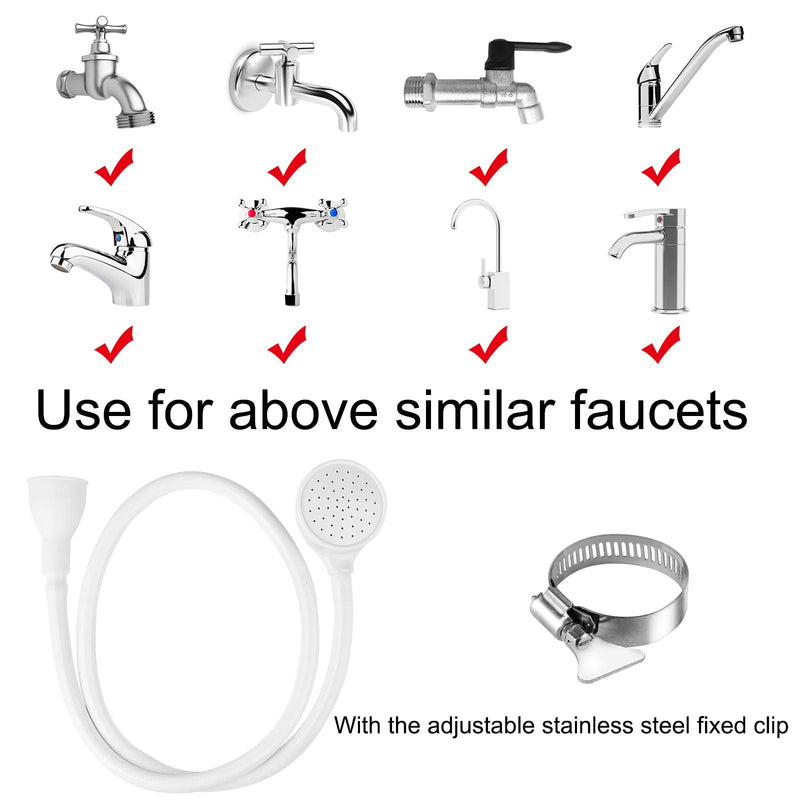 Lamoutor Pet Faucet Sprayer Portable Sink Spray Hose Shampoo Sprayer Rubber Pet Bath Handheld Shower - PawsPlanet Australia