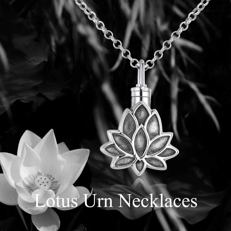 WINNICACA Ashes Cremation Necklace Urn S925 Sterling Silver Cremation Necklace for Memory Ashes Necklaces for Women Memorial Urn Heart Necklace Fashion Jewellery lotus ashes necklace - PawsPlanet Australia