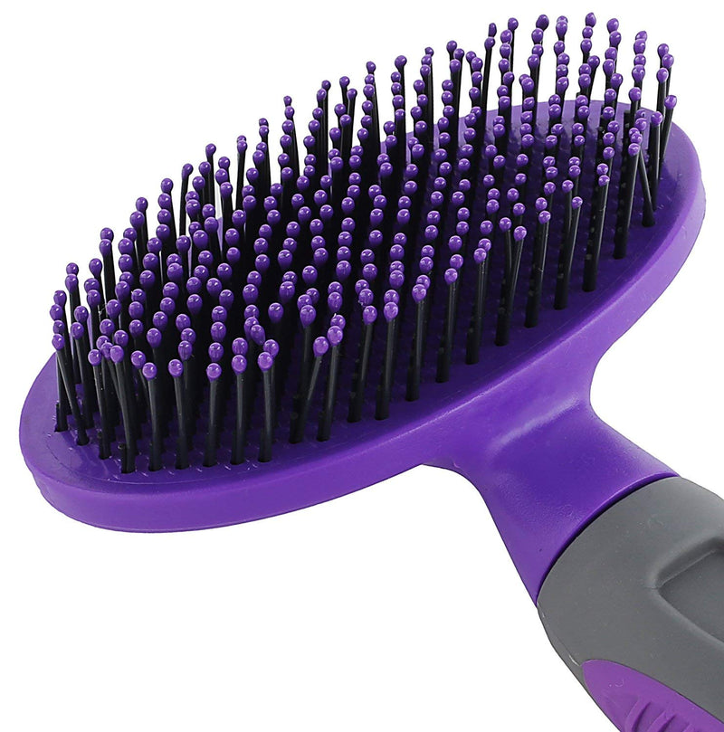 Soft Bristle Pet Brush by Hertzko - Wet Dog Brush and Cat Brush – Detangle and Remove Undercoat Hair or Fur – Best Detangling Brush for Long Haired Dogs, Cats, Poodles, Golden Doodle, & Sensitive Skin - PawsPlanet Australia