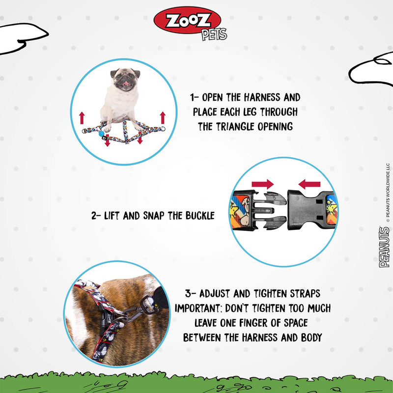 [Australia] - ZOOZ PETS Snoopy No Pull Dog Harness for Small Dogs and Large Breeds - Safe Adjustable Step in Harness for Pets – Comfortable Dog Vest for Small and Large Breeds - Designed by Zoozpets, Snoopy Brand JoeCool XS 