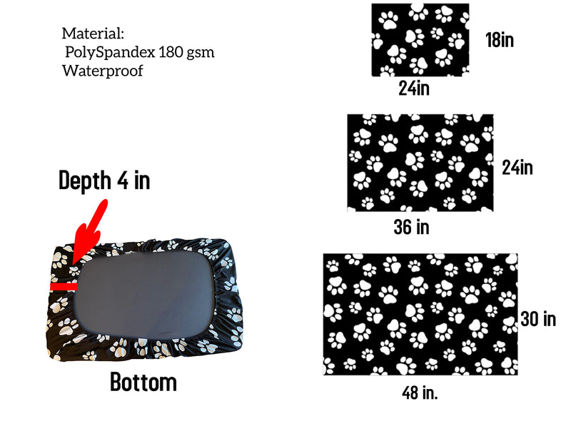 Furever Dog Bed Slipcover-Stretch, Soft Pet Bed Cover-Universal-Easy to Remove (Zipper Free) -Black/Large Large-48"x30"x6" Black - PawsPlanet Australia