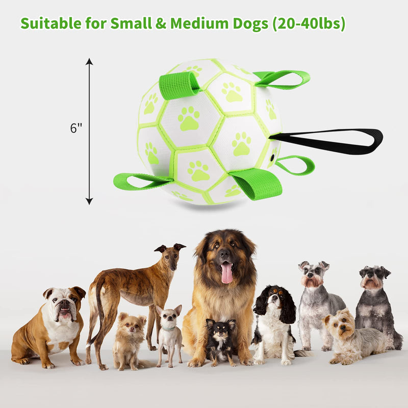 DUDUPE Light up Dog Toys Soccer Ball with Grab Tabs Interactive Busy Glowing Rubber Dog Football Toy Indestructible Puppy Training Tug Toys of War Outdoor Peppy Pet Water Ball Toy for Dogs - PawsPlanet Australia