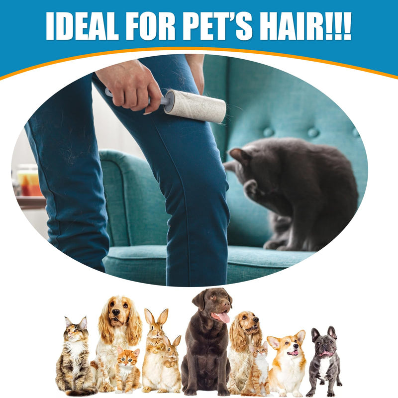 Lint roller, 420 sheets, extra sticky lint roller with 1 dispenser, effective lint roller for animal hair, lint roller for clothing, lint roller for clothing, sofa, bed and carpet, 7 rolls with 60 sheets each - PawsPlanet Australia