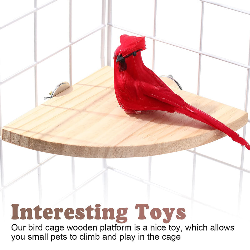 Sumind 2 Pieces Bird Stand Platform Bird Cage Platform Bird Perch Platform Fan-Shaped Wood Perch for Small Animals Bird Finches Hamster Parrot Gerbil Lovebird Parakeet Cage Accessories - PawsPlanet Australia