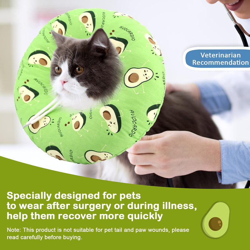 Cat Cone Cute Cartoon Cat Recovery Collar for Cat Wound Healing Protective Pet Cone After Surgery Elizabethan Collars for Kitten and Small Dogs S (Head: 5.1-8.7 in) Avocado - PawsPlanet Australia