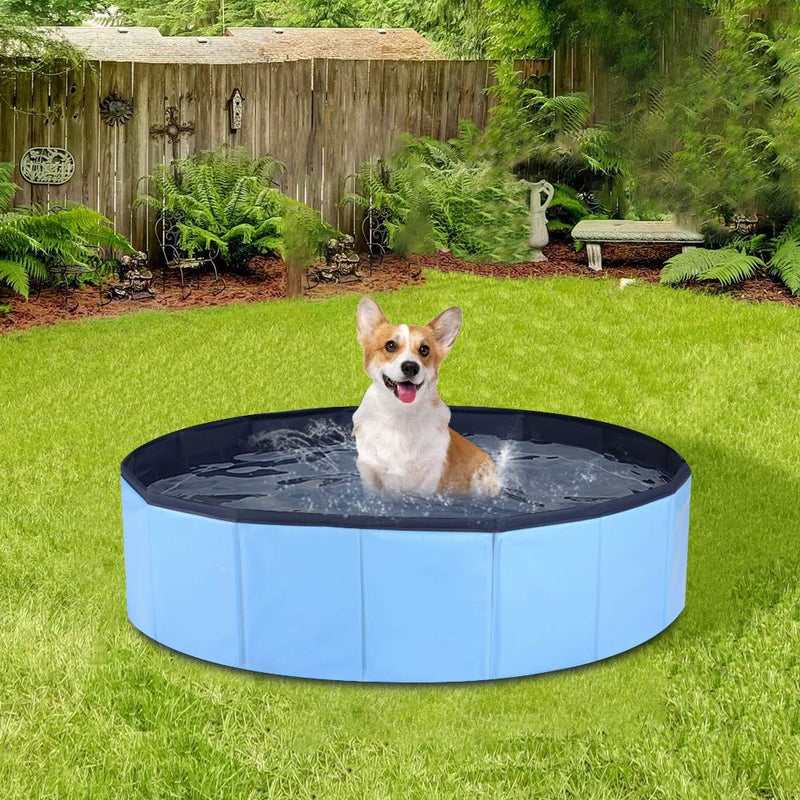 MorTime Foldable Dog Pool Portable Pet Bath Tub Large Indoor & Outdoor Collapsible Bathing Tub for Dogs and Cats S, 31" x 8" - PawsPlanet Australia