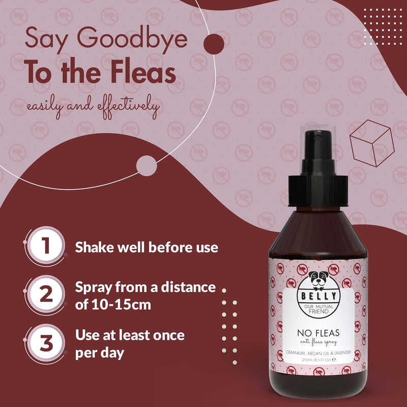 Belly Dog Flea Spray - An Ideal Puppy Flea Treatment Dog Spray - Natural Flea Treatment for Dogs - Dog Flea Treatment for Puppies - An Alternative To Flea Dog Collar & Flea Shampoo for Dogs, 250 ml - PawsPlanet Australia