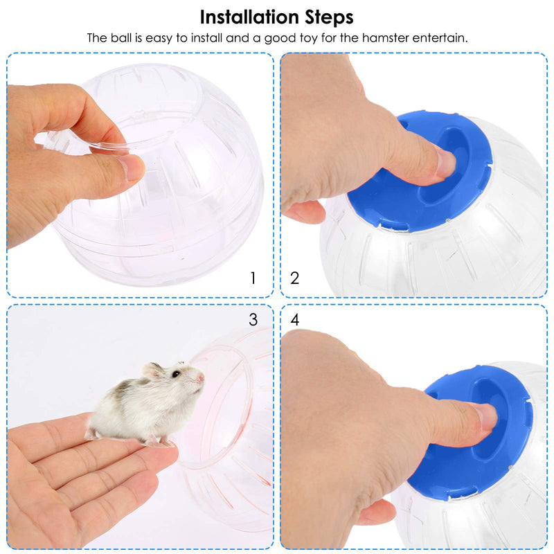 Felenny Hamster Exercise Ball Mini Fashion Plastic Running Toy Small Pet Jogging Training Activity Ball Toy for Hamster Gerbil Blue - PawsPlanet Australia