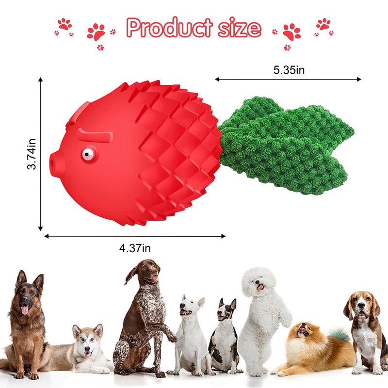 Squeaky Dog Toy for Aggressive Chewers - Interactive Dog Chew Toys with Squeaker, Rubber Dog Teething Toy for Small Middle and Large Dog, Milk Favored (Bird-Red) - PawsPlanet Australia