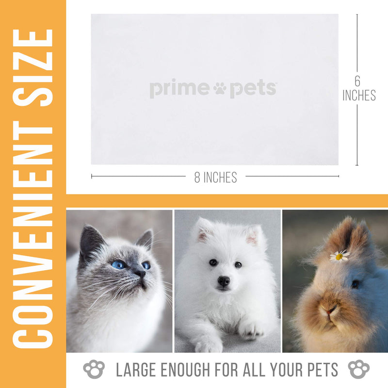 PrimePets Dog Wipes Cleaning Deodorizing, Pet Grooming Wipes 8" x 6", Fragrance Free, 100ct per Pack(1, 3, 6 Pack) Cat Wipes for Paws Face Butt Eyes Ears 100PCS Dog Wipes - PawsPlanet Australia