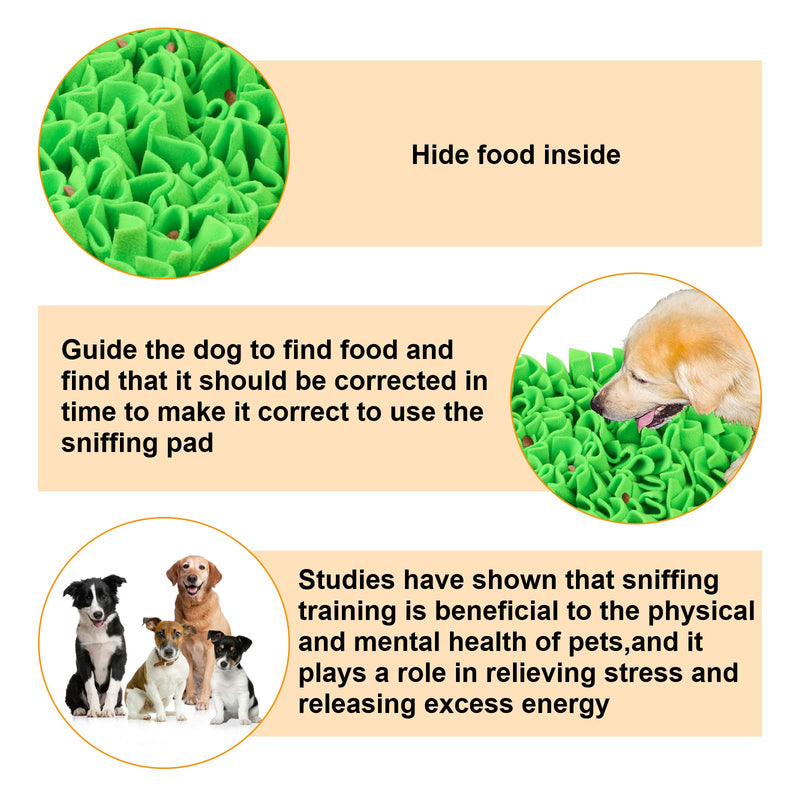 FOUNDOVE Snuffle Feeding Mat for Dog Pet Puzzle Toys Encourages Natural Foraging Skills Fun to Use Design Durable and Machine Washable Perfect for Any Breed (Green) Green - PawsPlanet Australia