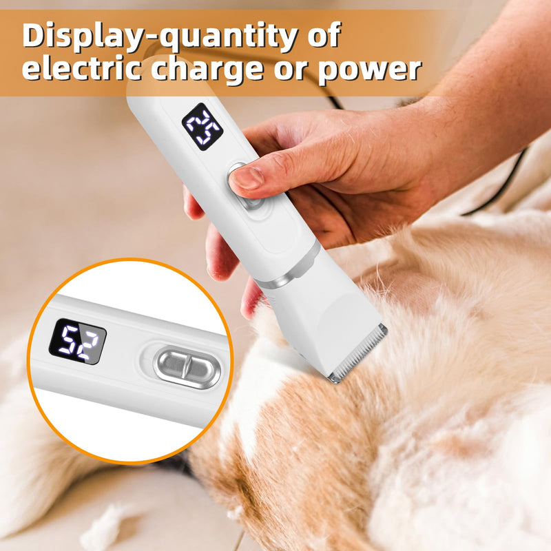 Dog clippers, 4 in 1 quiet animal hair clippers, professional clippers for dogs and cats with LED display, rechargeable clippers for dogs, cats, paws, eyes, ears, face, body - PawsPlanet Australia