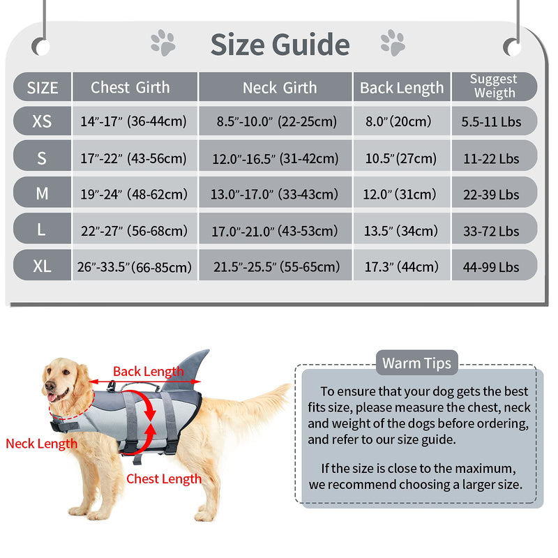Malier Dog Life Jacket, Ripstop Dog Life Vest Adjustable Dog Life Preserver with Strong Buoyancy and Durable Rescue Handle Pet Lifesaver for Small Medium Large Dogs Swimming Boating (Gray, Small) Gray - PawsPlanet Australia