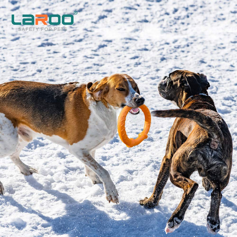 LaRoo Dog Flying Ring Toys,Floating Flying Dog Disc Toys,Summer Pet Training Outdoor Durable Chew Toys for Medium and Large dogs (Small Orange/18cm) Small Orange/18cm - PawsPlanet Australia