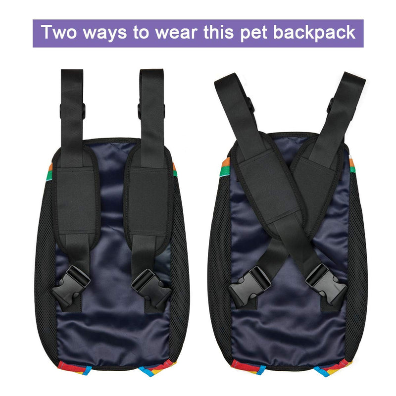 Bwiv Dog Carrier Canvas Backpack With Adjustable Padded Shoulder Straps For Puppy 7-10kg Stripes XL - PawsPlanet Australia