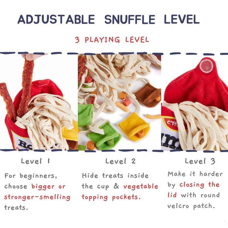 CHEWFFON Dog Toys, Dog Puzzle Toy, Treat Dispensing Toys, Dog Chew Toys, Interactive Dog Toys, Durable Hide and Seek Nose Work Toy for Small, Medium and Large Dogs (Ramen) Ramen - PawsPlanet Australia