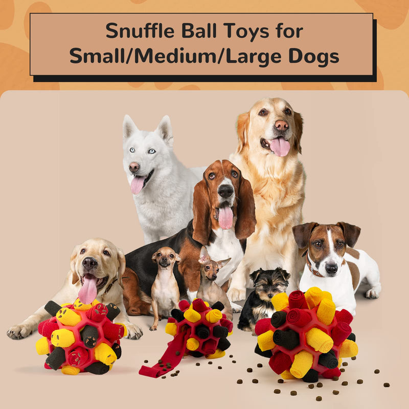 Larimuer Snuffle Ball for Dogs, Sniffing Carpet Snuffle Toy Interactive Dog Toy Portable Pet Snuffle Ball Toy for Small Medium Dogs Pet (Black Red Gold) Black Red Gold - PawsPlanet Australia