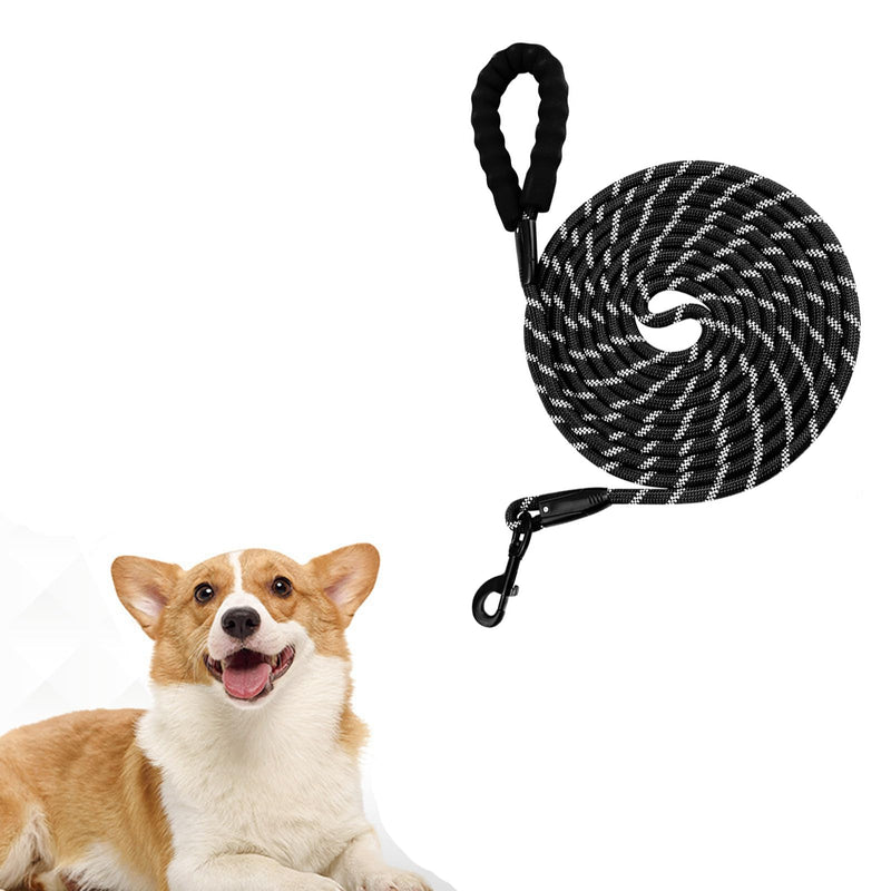 4.5 m nylon dog leash, dog training leash, waterproof dog leash, robust nylon dog leash for small, medium and large dogs (black) - PawsPlanet Australia