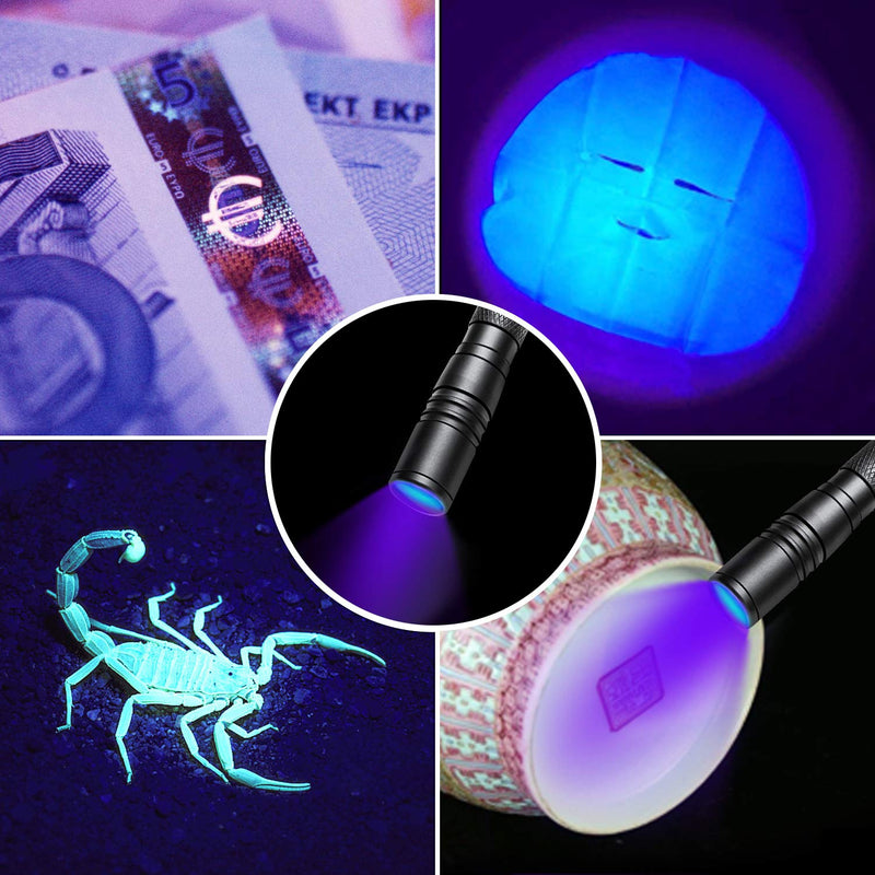 UV Flashlight, LED 395nm Ultraviolet Flashlight, Zoomable Pen Blacklight Flashlight IP54 Waterproof Detector for Pet Urine, Cat Dog Stains, Bed Bug, Household Wardrobe Toilet 1 Pcs-zoomable Penlight Flashlight - PawsPlanet Australia