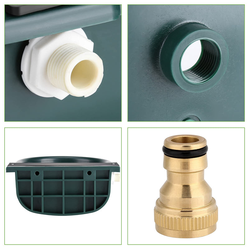 Refillable Water Drinkers for Horses, 4L Automatic Float Livestock Water Drinker Valve Water Trough, PP+Copper Large Chicken Refillable Water Drinker Bowl Feeder for Horses Pet Livestock Dog Sheep Green - PawsPlanet Australia