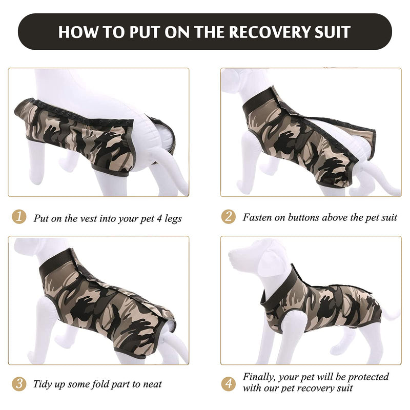 Hipet Dog Surgical Recovery Suit for Abdominal Wounds or Skin Diseases, Dog Onesie for Surgery E-Collar & Cone Alternative Anti-Biting Lick Wound (XS, Camouflage) XS - PawsPlanet Australia