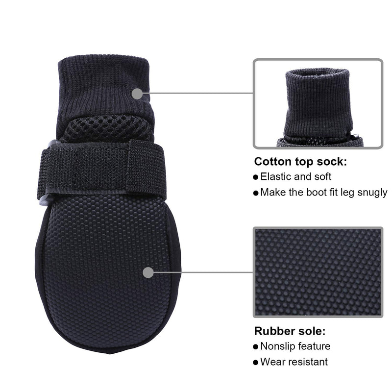 [Australia] - HiPaw Summer Breathable Dog Boots Nonslip Sole Paw Protector for Hardwood Floor Large ( Insole: 2.55"W ) Black 