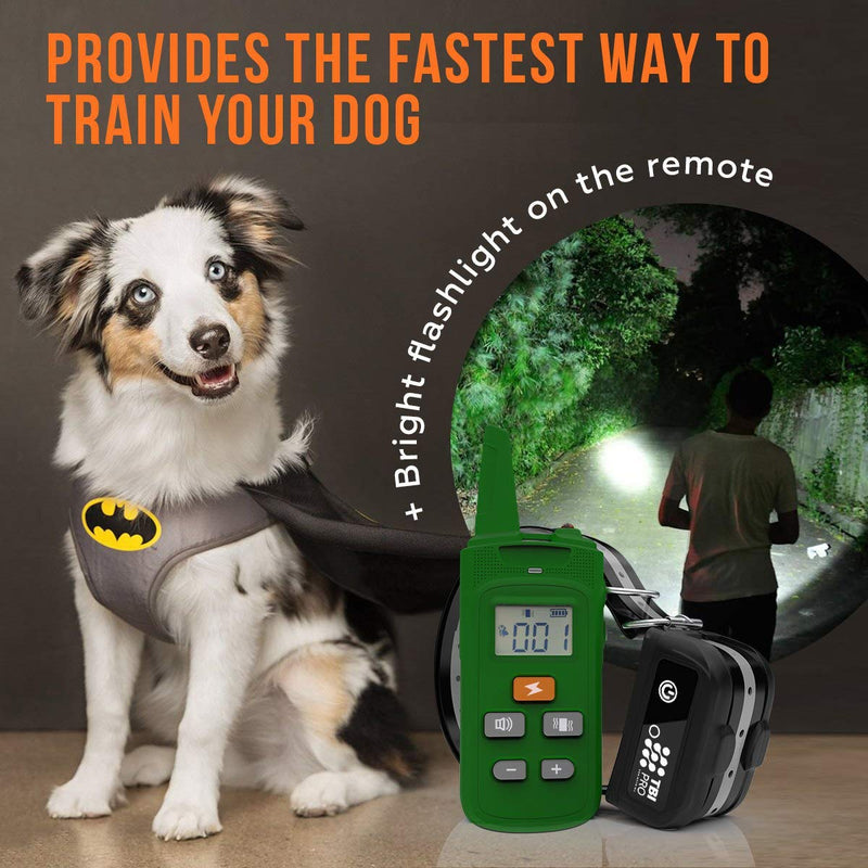 [Australia] - TBI Pro Professional K9 Dog Training Collar with Remote Long-Range E-Collar with Vibration Control, Rechargeable and Fully IPX7 Waterproof for Small, Medium, Large Dogs, All Breeds 