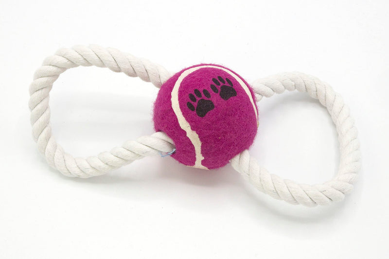 OCD Bargain - Braided Rope & Tennis Ball Dog Chew Toy - Strong, Durable, Long Lasting, Safe and Non-Toxic - PawsPlanet Australia