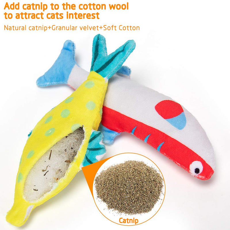 [Australia] - AWOOF Catnip Toys for Indoor Cats, Natural Catnip Cat Toys Kitten Toys - 8 PCS Fish Cat Toys Set for Boredom 